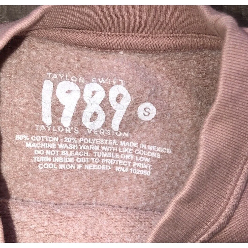 Taylor Swift 1989 TV Cut Off Sleeve Crewneck Sweatshirt Official‎ Merch S NEW